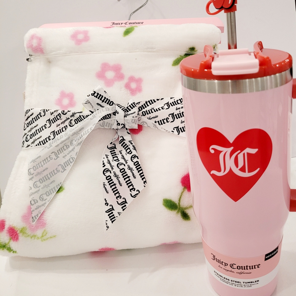 Juicy Couture Stainless Steel Tumbler with Floral Blanket - Picture 7 of 7